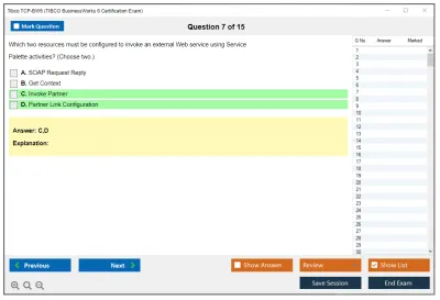 Tibco TCP-BW6 TIBCO BusinessWorks 6 Certification Exam Practice test exam simulator test engine exam Prep practice test questions answers Image 7