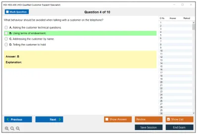 HDI HD0-400 HDI Qualified Customer Support Specialist Practice test exam simulator test engine exam Prep practice test questions answers Image 4