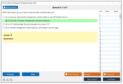 HP HP2-H86 HP Managed Print Specialist Select 2019 Practice test exam simulator test engine exam Prep practice test questions answers Image 3
