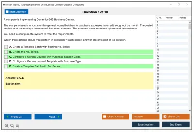 Microsoft MB-800 Microsoft Dynamics 365 Business Central Functional Consultant Practice test exam simulator test engine exam Prep practice test questions answers Image 7