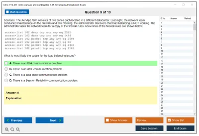 Citrix 1Y0-311 Citrix XenApp and XenDesktop 7.15 Advanced Administration Exam Practice test exam simulator test engine exam Prep practice test questions answers Image 9