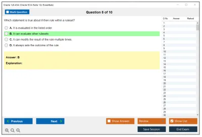 Oracle 1z0-434 Oracle SOA Suite 12c Essentials Practice test exam simulator test engine exam Prep practice test questions answers Image 8