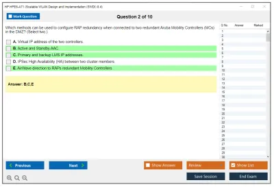 HP HPE6-A71 Aruba Certified Mobility Professional Exam Practice test exam simulator test engine exam Prep practice test questions answers Image 2