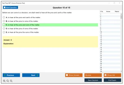 Test Prep NET Nurse Entrance Test Practice test exam simulator test engine exam Prep practice test questions answers Image 15