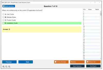 EMC DEP-3CR1 PowerProtect Cyber Recovery Exam Practice test exam simulator test engine exam Prep practice test questions answers Image 7