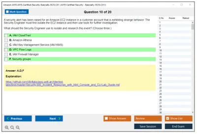 Amazon AWS AWS-Certified-Security-Specialty-SCS-C01 AWS Certified Security - Specialty (SCS-C01) Practice test exam simulator test engine exam Prep practice test questions answers Image 10