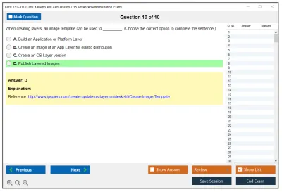 Citrix 1Y0-311 Citrix XenApp and XenDesktop 7.15 Advanced Administration Exam Practice test exam simulator test engine exam Prep practice test questions answers Image 10