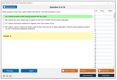 Cisco 500-301 Cisco Cloud Collaboration Solutions Practice test exam simulator test engine exam Prep practice test questions answers Image 5