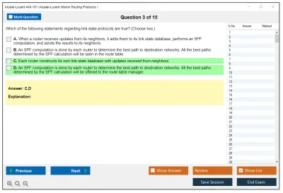 Alcatel-Lucent 4A0-101 Alcatel-Lucent Interior Routing Protocols and High Availability Practice test exam simulator test engine exam Prep practice test questions answers Image 3