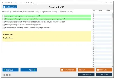 Cisco 648-385 Cisco Express Foundation for Field Engineers Practice test exam simulator test engine exam Prep practice test questions answers Image 1