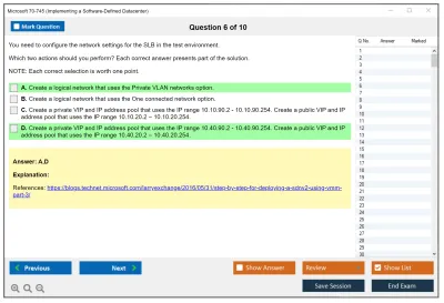 Microsoft 70-745 Implementing a Software-Defined Datacenter Practice test exam simulator test engine exam Prep practice test questions answers Image 6