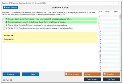 Salesforce CPQ-Specialist Salesforce Certified CPQ Specialist Practice test exam simulator test engine exam Prep practice test questions answers Image 7