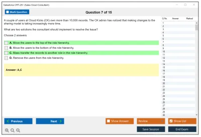 Salesforce CRT-251 Salesforce Certified Sales Cloud Consultant Practice test exam simulator test engine exam Prep practice test questions answers Image 7