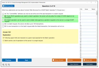 Oracle 1z0-1037-22 Oracle Knowledge Management 2022 Implementation Professional Practice test exam simulator test engine exam Prep practice test questions answers Image 2