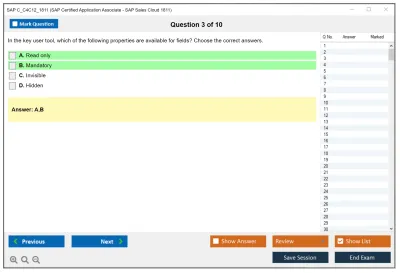 SAP C_C4C12_1811 SAP Certified Application Associate - SAP Sales Cloud 1811 Practice test exam simulator test engine exam Prep practice test questions answers Image 3