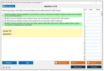 IBM P1000-004 IBM Omni-Channel Commerce Solutions Technical Mastery v1 Practice test exam simulator test engine exam Prep practice test questions answers Image 3