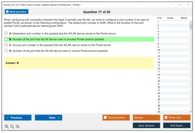 Huawei H12-321 Wlan-Cewa (Huawei Certified Network Professional - CEWA) Practice test exam simulator test engine exam Prep practice test questions answers Image 17
