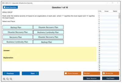 EMC DES-9131 Specialist - Infrastructure Security Exam Practice test exam simulator test engine exam Prep practice test questions answers Image 1