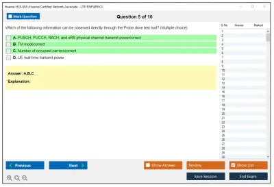 Huawei H35-560 HCIA-LTE-RNP&RNO V1.0 Practice test exam simulator test engine exam Prep practice test questions answers Image 5