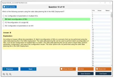 Huawei H35-481_V2.0 HCIP-5G-RAN V2.0 Exam Practice test exam simulator test engine exam Prep practice test questions answers Image 10
