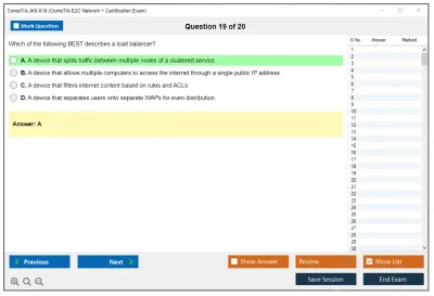 CompTIA JK0-019 CompTIA E2C Network + Certification Exam Practice test exam simulator test engine exam Prep practice test questions answers Image 19