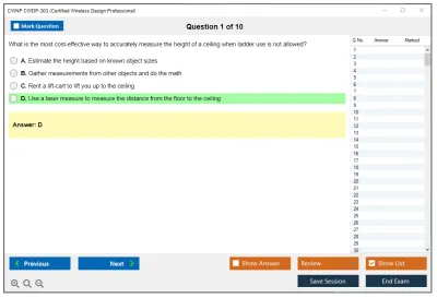 CWNP CWDP-303 Certified Wireless Design Professional Practice test exam simulator test engine exam Prep practice test questions answers Image 1