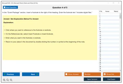 Microsoft MO-100 Microsoft Word (Word and Word 2019) Practice test exam simulator test engine exam Prep practice test questions answers Image 4
