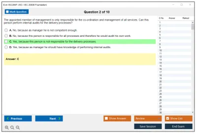 Exin ISO20KF ISO / IEC 20000 Foundation Practice test exam simulator test engine exam Prep practice test questions answers Image 2