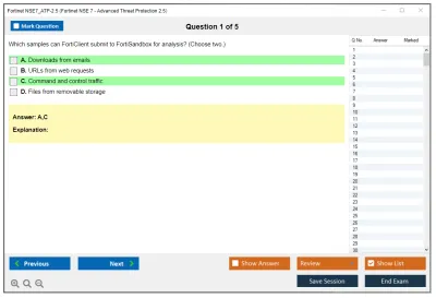 Fortinet NSE7_ATP-2.5 Fortinet NSE 7 - Advanced Threat Protection 2.5 Practice test exam simulator test engine exam Prep practice test questions answers Image 1