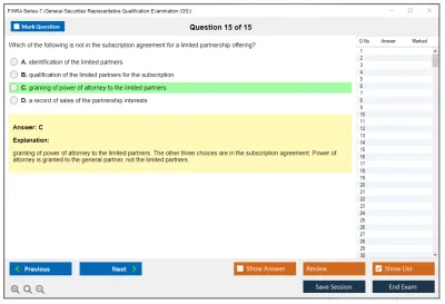 FINRA Series-7 General Securities Representative Qualification Examination (GS) Practice test exam simulator test engine exam Prep practice test questions answers Image 15