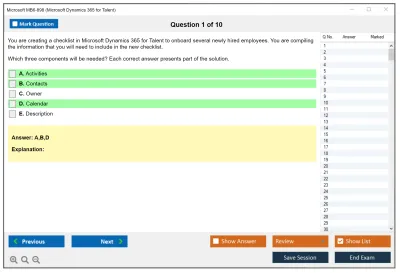 Microsoft MB6-898 Microsoft Dynamics 365 for Talent Practice test exam simulator test engine exam Prep practice test questions answers Image 1