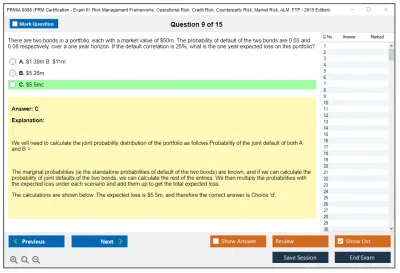 PRMIA 8008 PRM Certification - Exam III: Risk Management Frameworks, Operational Risk, Credit Risk, Counterparty Risk, Market Risk, ALM, FTP - 2015 Edition Practice test exam simulator test engine exam Prep practice test questions answers Image 9