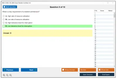 IBM C1000-100 IBM Cloud Solution Architect v4 Practice test exam simulator test engine exam Prep practice test questions answers Image 9
