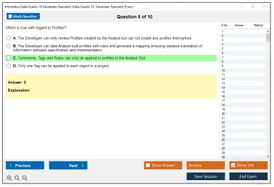 Informatica Data-Quality-10-Developer-Specialist Data Quality 10: Developer Specialist Exam Practice test exam simulator test engine exam Prep practice test questions answers Image 6