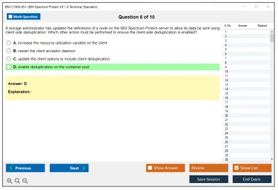 IBM C1000-051 IBM Spectrum Protect V8.1.8 Technical Specialist Practice test exam simulator test engine exam Prep practice test questions answers Image 6