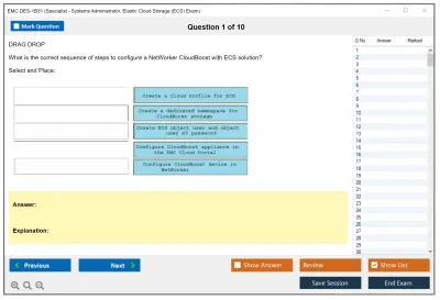 EMC DES-1B31 Specialist - Systems Administrator, Elastic Cloud Storage (ECS) Exam Practice test exam simulator test engine exam Prep practice test questions answers Image 1