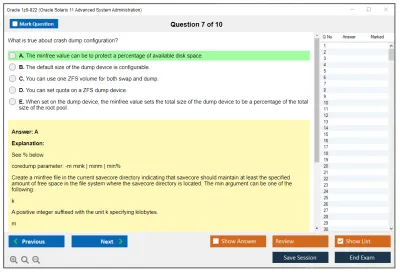 Oracle 1z0-822 Oracle Solaris 11 Advanced System Administration Practice test exam simulator test engine exam Prep practice test questions answers Image 7