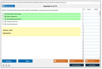 Salesforce Revenue-Cloud-Consultant-Accredited-Professional Salesforce Revenue Cloud Consultant Accredited Professional Practice test exam simulator test engine exam Prep practice test questions answers Image 5