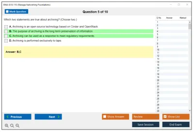 SNIA S10-110 Storage Networking Foundations Exam Practice test exam simulator test engine exam Prep practice test questions answers Image 5