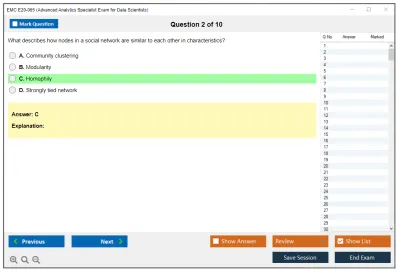 EMC E20-065 Advanced Analytics Specialist Exam for Data Scientists Practice test exam simulator test engine exam Prep practice test questions answers Image 2