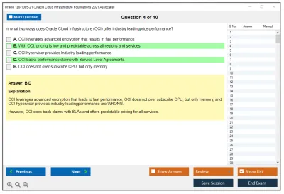 Oracle 1z0-1085-21 Oracle Cloud Infrastructure Foundations 2021 Associate Practice test exam simulator test engine exam Prep practice test questions answers Image 4