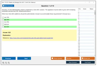Citrix 1Y0-231 Deploy and Manage Citrix ADC 13 with Citrix Gateway Practice test exam simulator test engine exam Prep practice test questions answers Image 1