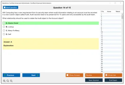 Salesforce Certified-Advanced-Administrator Salesforce Certified Advanced Administrator Practice test exam simulator test engine exam Prep practice test questions answers Image 14