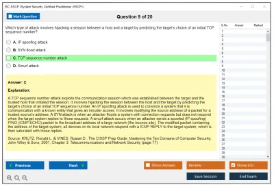 ISC2 SSCP Systems Security Certified Practitioner Practice test exam simulator test engine exam Prep practice test questions answers Image 9