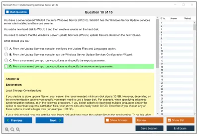 Microsoft 70-411 Administering Windows Server 2012 Practice test exam simulator test engine exam Prep practice test questions answers Image 10