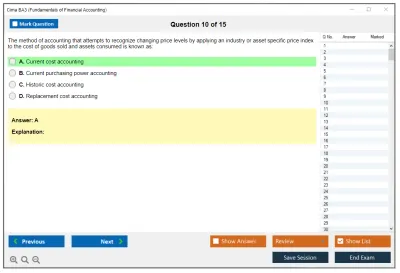 Cima BA3 Fundamentals of Financial Accounting Practice test exam simulator test engine exam Prep practice test questions answers Image 10
