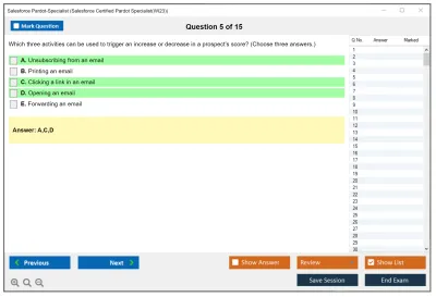Salesforce Pardot-Specialist Salesforce Certified Pardot Specialist Practice test exam simulator test engine exam Prep practice test questions answers Image 5