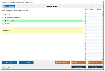 Symantec 250-430 Administration of Blue Coat ProxySG 6.6 Practice test exam simulator test engine exam Prep practice test questions answers Image 10
