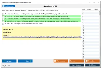 Avaya 71801X Avaya Messaging Support Certified Exam Practice test exam simulator test engine exam Prep practice test questions answers Image 4
