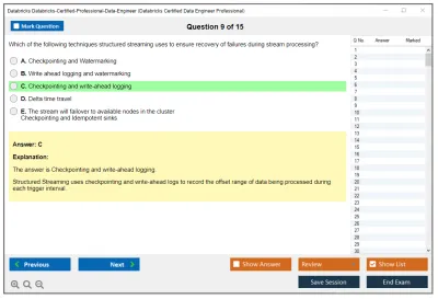 Databricks Databricks-Certified-Professional-Data-Engineer Databricks Certified Data Engineer Professional Exam Practice test exam simulator test engine exam Prep practice test questions answers Image 9